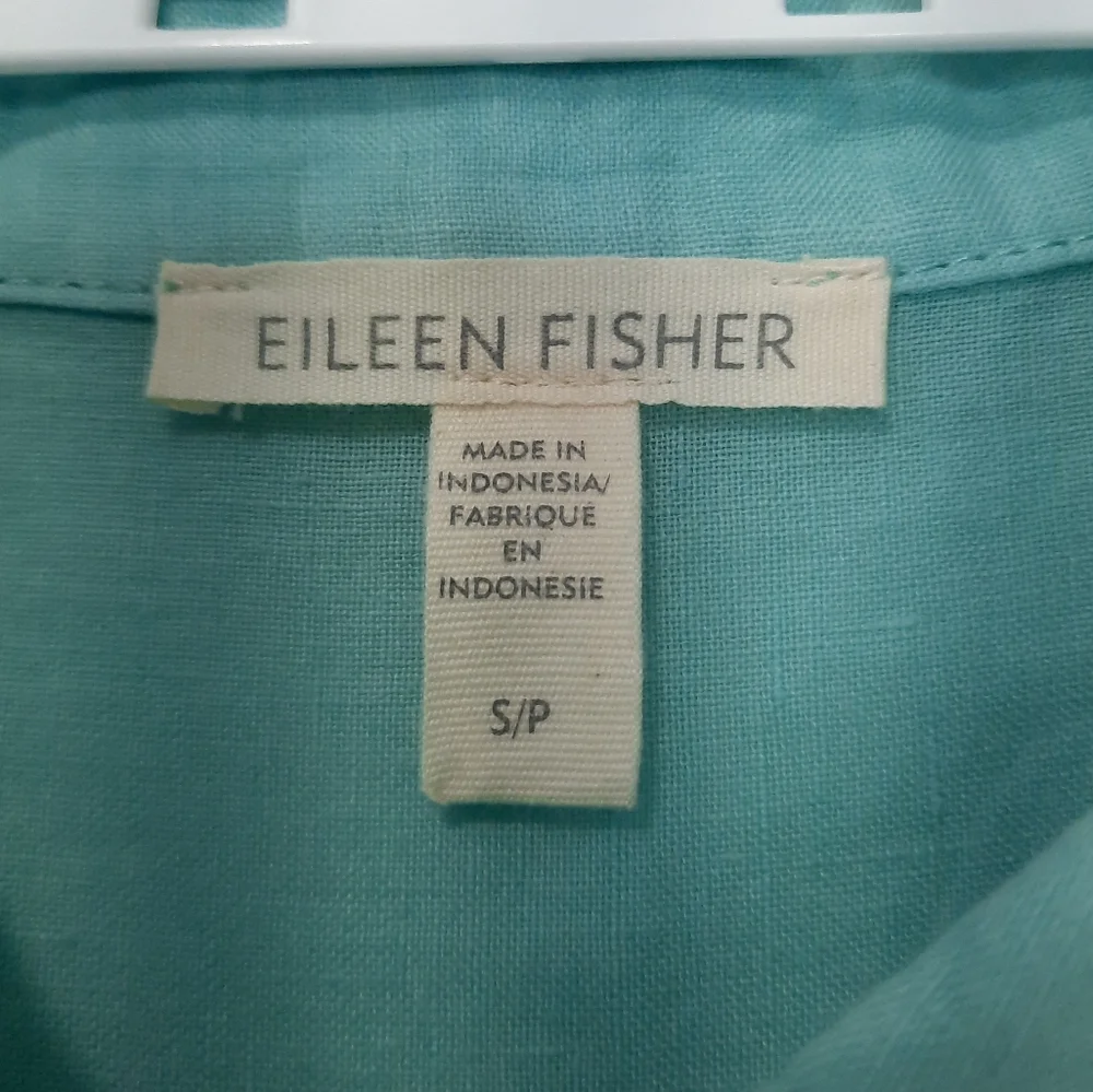 Eileen Fisher Hankerchief Linen Sleeveless Button Down Shirt Blouse Womens Small - Picture 3 of 11